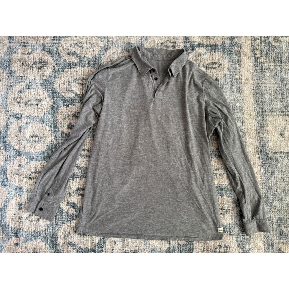 Vuori Long Sleeve Strato Tech Polo Grey Large Excellent Condition